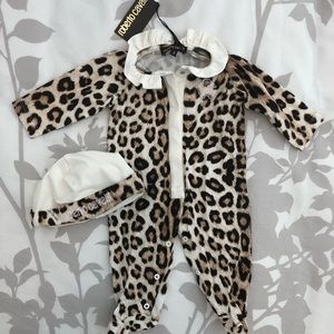 Roberto Cavalli baby onsie and hat